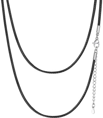ChainsHouse Collier Cuir Homme Pour Pendentif, Collier Pour Homme Collier En Cuir Imperméable Fin Et Classique Qui Se Marie Bien Avec Des Pendentifs