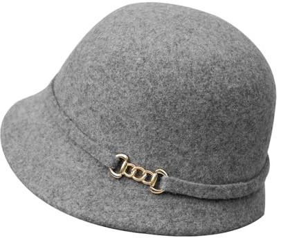 Damen Wollmütze Retro-Fischerhut Elegante Fedorahüte Mit Krempe Fedora Filzmütze Für Winter Herbst Warme Eimerhüte Glockehut Schirmmütze Damenhut Accessoires Zum Wandern Reisen Hochzeit Outdoor