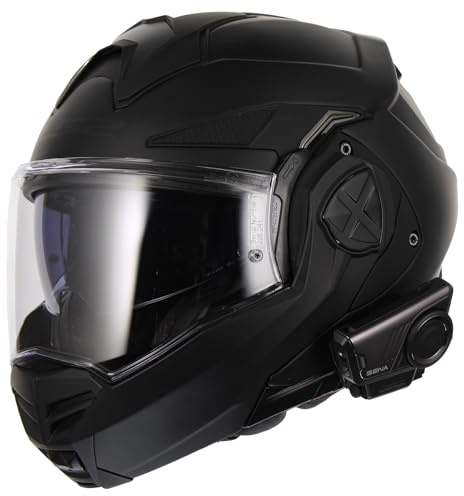 LS2 Helmets Advant X Modular Helmet with Preinstalled Sena 60S Mesh Bluetooth Headset (Matte Black - X-Large)