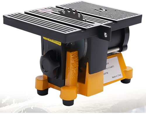 OUKANING 90W Mini Table Saw, 4500RPM Portable Bench Top Saw with 3 Blades for Wood, Glass, Stone, Metal Cutting, 5/8 Depth for Woodworking & Crafting