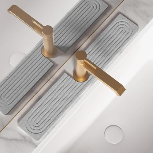 Générique Tappetino per rubinetto per lavello da cucina, a forma di U diatomite ad asciugatura rapida, protezione per lavandino super assorbente, paraspruzzi senza slittamento per cucina, bagno