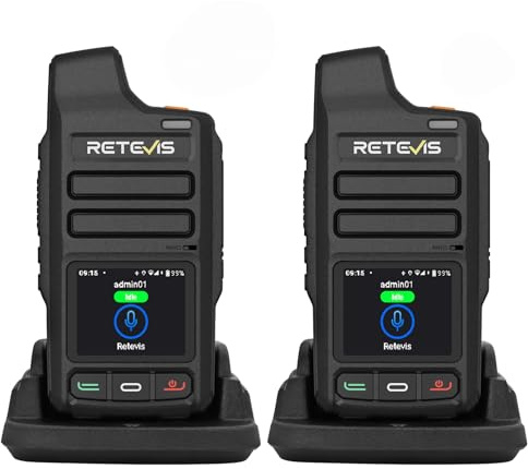 Retevis L71 Walkie Talkies Globale 4G, Radio di Rete Poc con Tipo-C, Supporta Zello e Wi-Fi, 4000mAh, Radio di Comunicazione Illimitata Con la scheda SIM per Flotta Logistica (2 Pezzi, Nero)