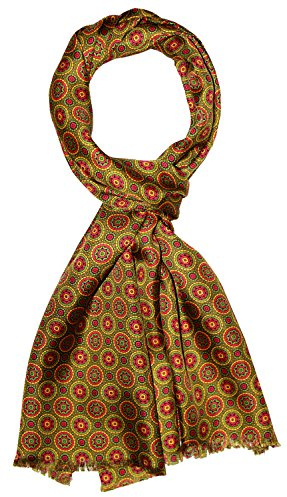 Lorenzo Cana herr halsduk 100 % siden i harmoniska färger tryckt dubbelsidig sidenhalsduk sidenduk duk Dandy Style 30 cm x 160 cm