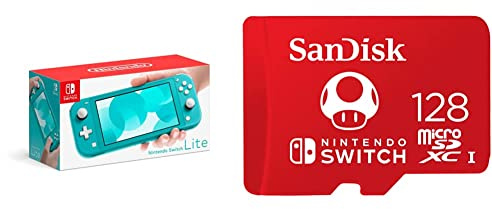Pack Nintendo Switch Lite en azul y tarjeta microSDXC Sandisk 128GB
