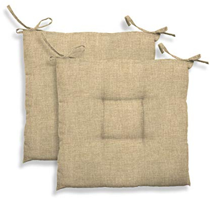 GEMITEX Creta Lot de 2 Coussins de Chaise matelassé, Motif 1549 Beige, 39 x 39 x 5 cm, Polyester, Multicolore, 2 Unità (Confezione da 1)