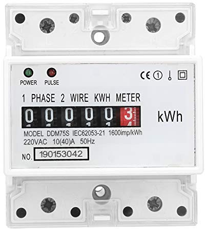 Compteur électrique, wattmètre de consommation électrique monophasé 4P avec Rail Din LED, compteur d'énergie DDM75S 10-40A