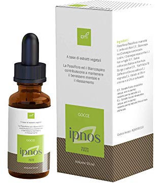 Ipnos di OTI - Integratore a Base di Estratti Vegetali di Passiflora e Biancospino - con Salvia e Zafferano - Flacone da 50 ml. - Made in Italy