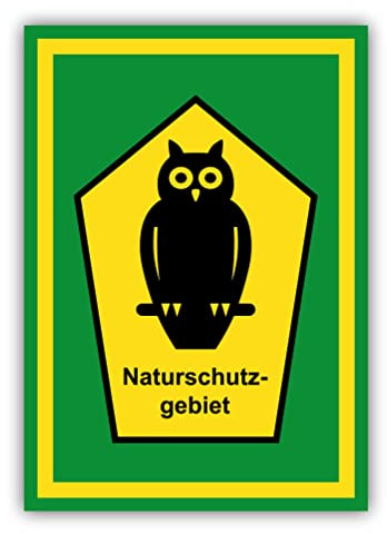 tradercat Naturschutzgebiet Schild Aufkleber aus Vinyl Schilder Naturschutz gebiet Sticker mit UV-Schutz Natur Schutzgebiet Hinweisschilder Naturschutz Warnzeichen (AUFKLEBER | 42 x 30 cm)