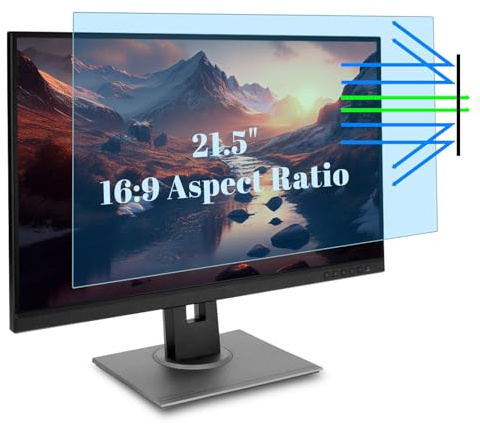 HaruYo Rimovibile Filtro Anti Luce Blu Premium Schermo per 21.5 Pollici, Blocca UV Allevia L'affaticamento degli Occhi, Antiriflesso AntiGraffio Pellicola Protettiva Filtri per Monitor 21.5” (16:9)