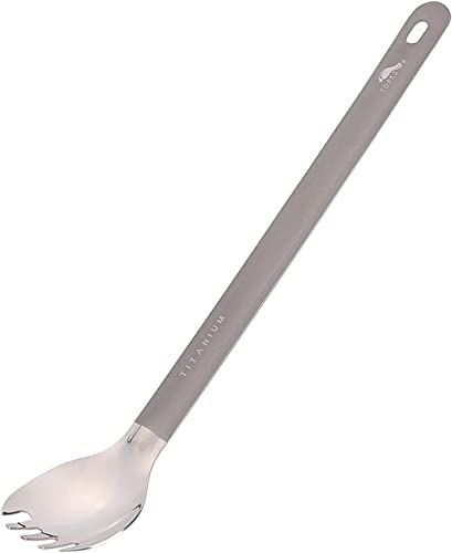 TOAKS Titan Lange Löffel und Spork mit polierter Schale Ultraleichtes Göffel Outdoor Camping Besteck