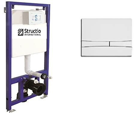 Vorwandelement Unterputz WC Unterputzspülkasten Spülkästen ECO Vorwandspülkasten Montageelement Hängewand Element+Drückerplatte (Drückerplatte 8)