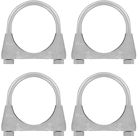 Grilindo 4er Set U Bügel Rohrschellen M8 x 60mm extrem belastbare Montageschellen aus verzinktem Stahl (4 Stk. M8 x 60 mm)