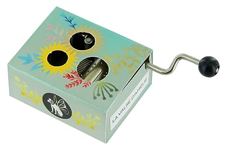 Lutèce Créations Carillon/Scatola Musicale a manovella di Cartone Illustrato e Traforato con meccanismo Musicale di 18 Note - Valzer di Amélie Poulain (Yann Tiersen).