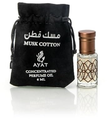 AYAT PERFUMES – Huile Parfumée Musk Cotton 6 ml Senteur Arabian Orientale | Extrait de Parfum/Attar Odeur Longue Durée | Musc Halal Sans Alcool Fabriqué à Dubaï Pour Homme et Femme - Musk Gold