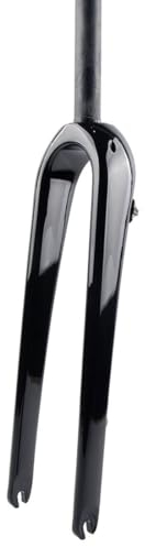 HIMALO 700C Rennrad-Gabel Gravel Kohlefaser Starre Gabel Scheibenbremse 1-1/8 Gerade/konisch Vorderradgabel QR 9 * 100mm (Color : Glossy Black, Size : Straight)