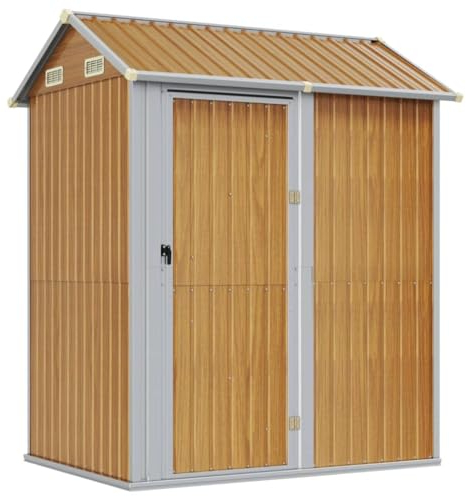 vidaXL Capanno Giardino Marrone Chiaro 192x152,5x237cm Acciaio Zincato