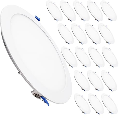 LED ATOMANT Packung mit 20 LED-Panel Rundes Downlight 240mm 20W, CCT (Farbwahlschalter Warmweiß, Neutralweiß oder Kaltweiß), Durchmesser 220mm, 1800 Lumen, Inklusive Treiber