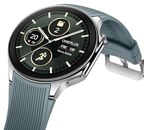 OnePlus Montre 2 avec Wear OS 4, chipset Snapdragon W5, batterie jusqu'à 100 h, écran AMOLED 3,6 cm, acier inoxydable, cristal saphir, GPS double fréquence