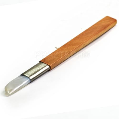 PRAZTECH® Piedra natural de ágata, abrillantador de joyeros, cuchillo de herramientas con borde | arcilla de metal | Aplicar lámina dorada y plateada | Fácil de usar para uso artesanal