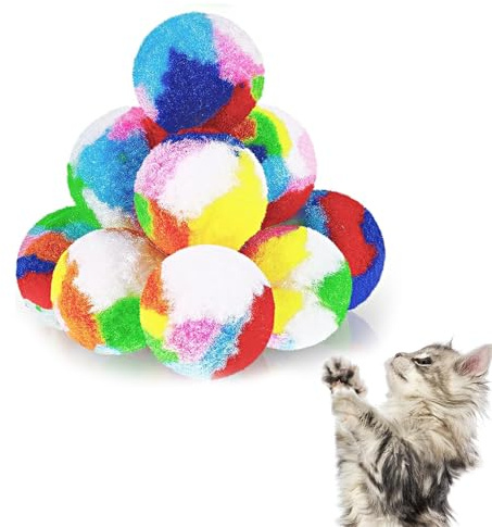 Vebetter 20 Pièces Chat Jouet Boules, Doux Chaton Pom Poms 4,5 cm, D'intérieur Interactive Pompon Balle Pour Les Chats