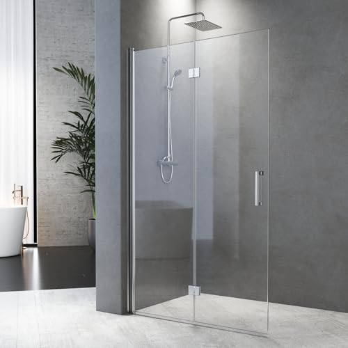 Duschwand 70 x 195 cm Falttür Walk in Dusche Faltbar Duschabtrennung 6mm ESG-Sicherheitsglas Duschtrennwand