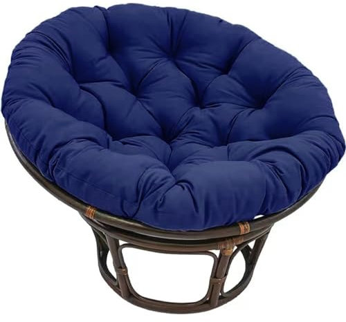 Kissen Papasan-Sessel Rattan-Sesselauflage Sesselkissen Gartenkissen Sitzkissen gesteppt mit Schlaufen Runde Dicke Sitzpolster für Rattanmöbel (Farbe: Blau 2, Größe: 40 * 40 cm)