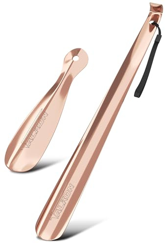 FALKON Metal Shoe Horns for Women – 16.5 Long & 7.5 Short Set | Durable Shoe Horn Long Handle for Seniors, Travel, Recovery