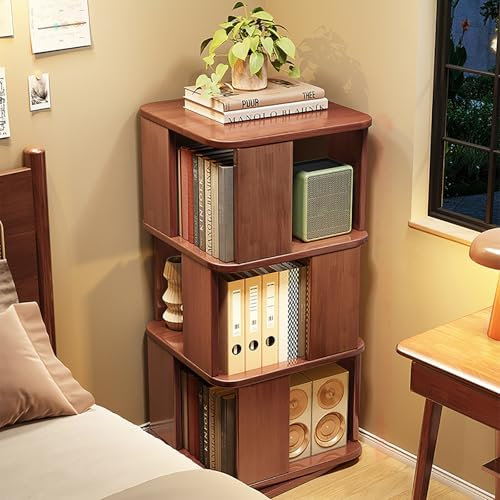 Eckschrank Holz Wand Ecke，Aktenschrank & Mehrzweckschrank，Drehbares Vintage-Eckbücherregal,Bücherregal-Aufbewahrung, Zeitschriften-Bücherregal, Einfache Montage, Für Die Dekoration Im Home-Office(38in
