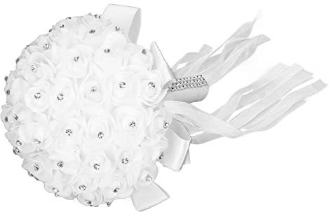 Bouquet di Fiori Artificiali Bouquet da Sposa Squisito Bouquet Romantico a Mano per Matrimoni, Feste, Danza All'aperto