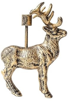 KFHJSNN Kerzenständer, Elch, Gusseisen, Kerzenhalter für den Innenbereich, dekorativer Kandelaber, 18,5 x 18,5 x 19,5 cm, Kerzenhalter für Tischdekoration Prosperous