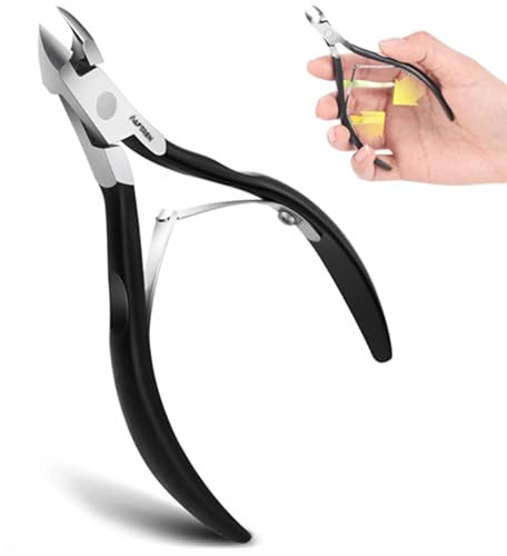 Tronchesino professionale per cuticole, manicure, pedicure, rimozione cuticole, strumenti di bellezza, forbici per cuticole in acciaio inossidabile di grado medico, ganascia da 8 mm, nero