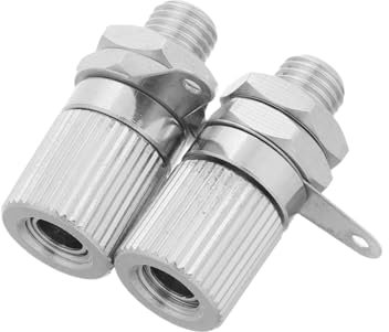 QUMIIRITY 2pcs Audio Terminal Grounding Column Binding Post Connector Banana Plug Socket Amplifier Speaker Connector