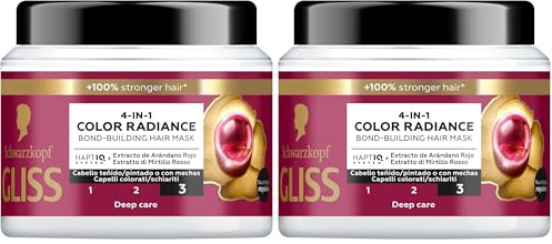 Gliss Ultimate Color Mascarilla para pelo teñido o con mechas, 400 ml, Gama protectora color (Paquete de 2)