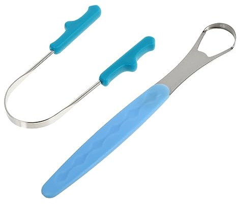 Healeved Pulisci Lingua in Acciaio Inox Manico in Pp, Strumento per Rimozione Cellule Morta per Adulti, Set da 1 U-shape