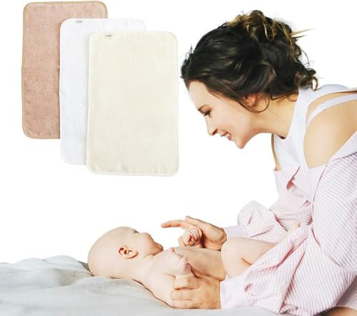 Bugalin Toallas de Guardería - Toalla con Colgador - Pack de 3 | Algodón Suave y Absorbente | Infantil, Colegio y Baño | Fáciles de Colgar y de Secado Rápido - Mano, Culito y Cara bebé (Sand)