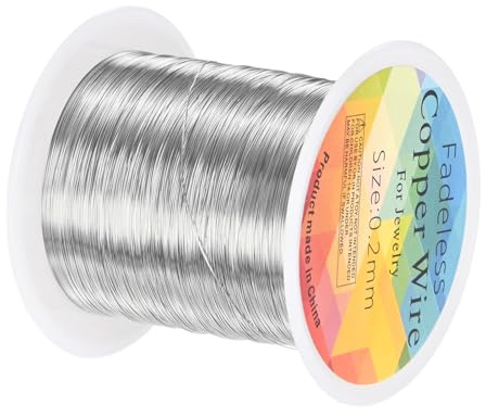 M METERXITY 0.2mm Schmuckdraht 32 Gauge 328FT Basteldraht 100M Silberweiß | Kupferdraht, Metalldraht, Für Schmuckherstellung/Pflanzenbindung/Weben/DIY Basteln, Weicher