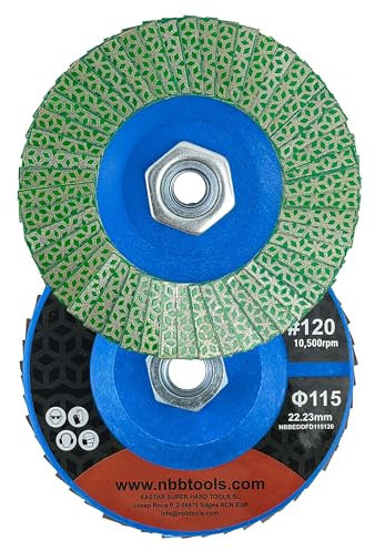 NBB Roue à lames diamantées disque meule diamant lame coupe de meulage ponçage polissage pour céramique, grès, porcelaine, pierre, granit, carrelage M14 bride pour meuleuse d'angle (115 mm 120#)