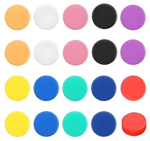 20 Pcs Coloured Fridge Magnets, Whiteboards Magnetic, for Notice Boards, Classrooms, Home Whiteboard Magnets, 20mm Round Plastic Covered Magnetic Buttons