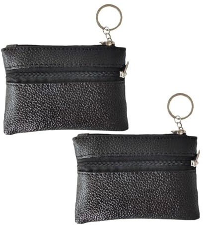 Lyivisk 2 Fundas para Llaves de Cuero con Cremallera y Anilla, Estuche para Llaves de Coche y Uso Diario, Elegante Organizador para Hombre y Mujer