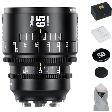 7artisans 65 mm T2.9 Macro 2X Infinte Series, Lente Prime de Cine, Manual, de fotograma Completo y Gran Apertura, Compatible con cámaras sin Espejo Sony con Montura E FX3,FX30,A1,A9,A7m,A7r, A7s,A7c