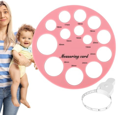 Nipple Sizing Ruler Tool - Silicone Flange Size Guide, Nursing Fit Measurement Ring | Breastfeeding Size Checker Device, Multi Hole Nipple Measuring Tool with Millimeter Scale for New Pumping