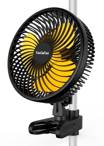 FanGoFast Grow Ventilatore con Clip 10W, Ventilatore Manualmente Oscillante, EC Motore, 10 Velocità Silenzioso Clip Fan per Grow Tent
