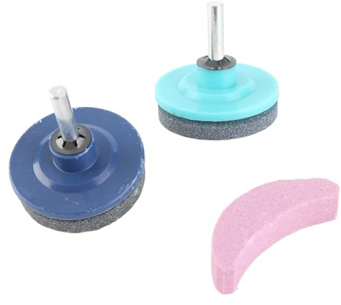 Bonbela 3 Pieces Sharpener Universal Knife Sharpener Multifunctional Sharpening Tool Knife Trimmer Vane/Wing Sharpening Stone Tool Garden Accessories