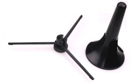 ARTSEWPLY Trípode Plegable Para Trompeta Soporte Metálico Base De 3 Patas y Fieltro Protector, Soporte Estable Para Instrumento Musical Negro Portátil