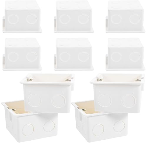 OATIPHO Scatola di Giunzione a Muro in Plastica PVC Tipo 86 Scatola Elettrica da Incasso 10 Pezzi per Installazione Sicura e Passaggio Cavi per Impianti Domestici Colore Colore Casuale