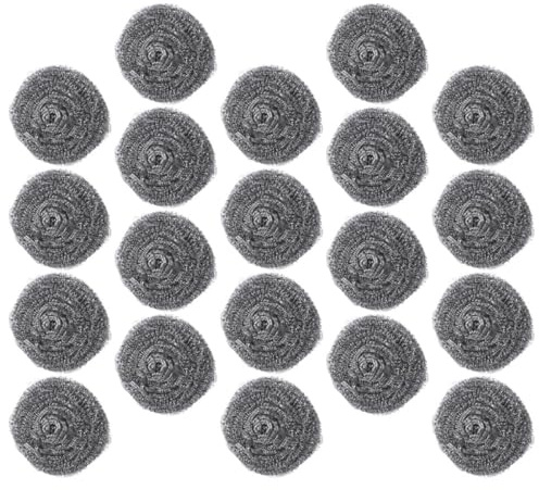 BESPORTBLE Juego de 20 Bolas Limpiadoras de Acero Inoxidable 30 G para Ollas y Sartenes, Esponja Metálica para Lavado de Cocina, Depurador Resistente para Hornos, Parrillas y Utensilios