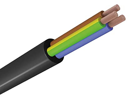 WITTKOWARE H05VV-F 3x1,50mm² PVC Schlauchleitung (Elektroleitung), Mantelfarbe schwarz, Kabellänge 50m