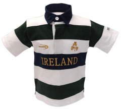 Lansdowne Ireland Kinder Rugbyshirt, halblanger Ärmel, Weiß/goldfarben, Age 1/2 Years
