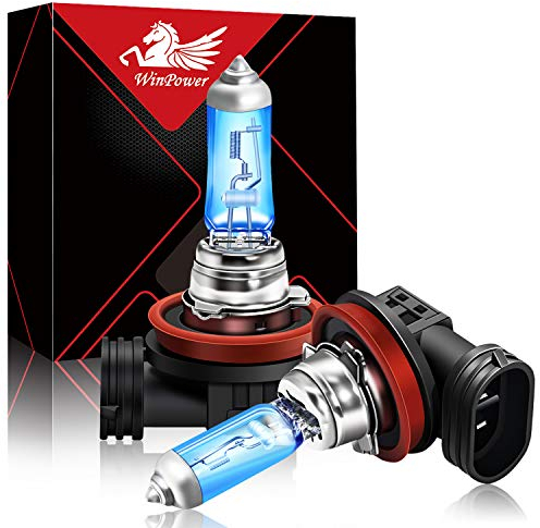 WinPower H8 12V 35W Ampoule Halogène 5000K Blanc chaud pour Voiture Antibrouillard, Angel Eye/Moto Phare, 2 Pièces