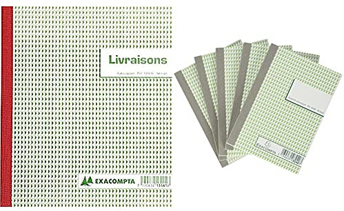 Exacompta 13161E Manifold Livraisons 21/18 50 Feuillets Triples Autocopiants & 3240SE Paquet de 5 Manifolds quadrillé 5x5 petits 14,8 x 10,5 cm 50 feuillets dupli autocollant numéroté de 1 à 50